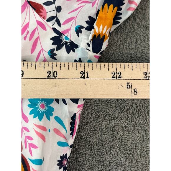 Boden Rosamund Wrap Blouse Womens‎ Size 16R Multicolor Floral Long Sleeves Artsy - Picture 10 of 10